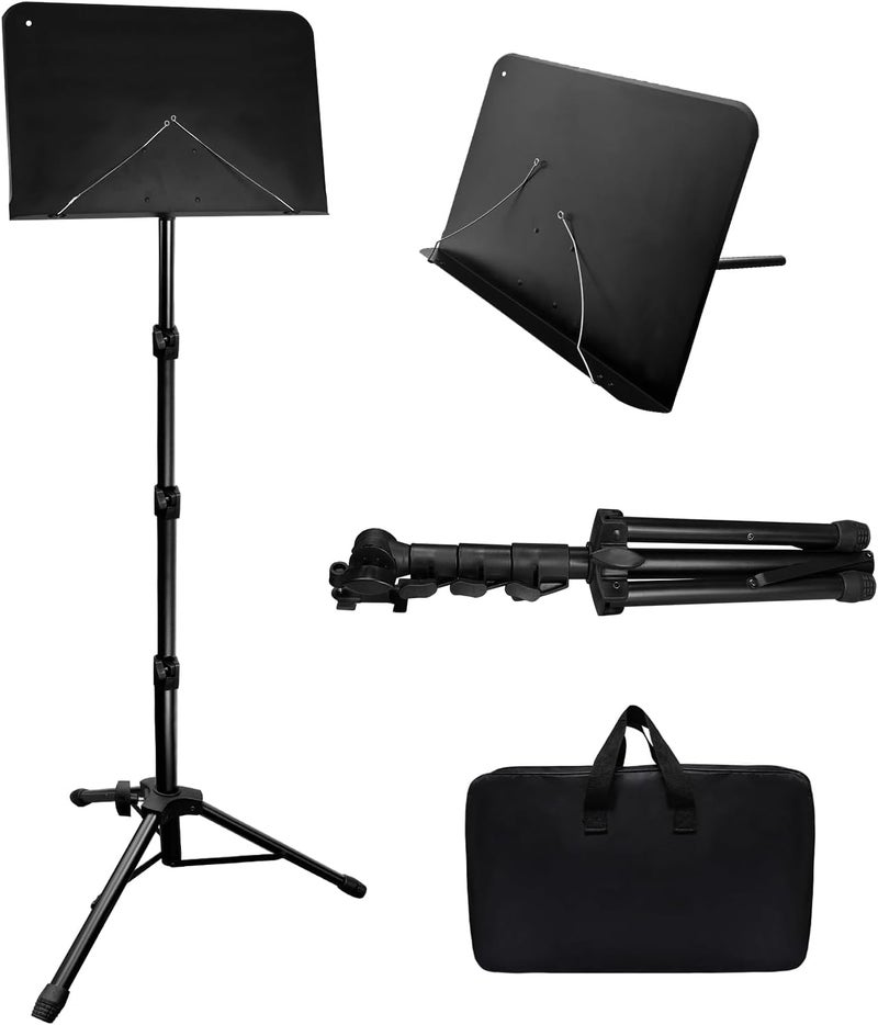 HOLANHING 70IN Sheet Music Stand, Tall Music Stand for Sheet Music Height- Adjustable Music Sheet Stand with Carrying Bag for Guitar, Violin, Ukulele (33-70IN-B) - Image 1